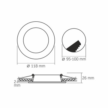 Oprawa sufitowa wpuszczana downlight LED Videx biała okrągła 6W 420lm 4000K
