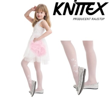 KNITTEX rajstopy dziecięce LIWIA biały 146-152