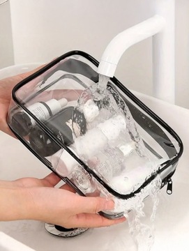 ПРОЗРАЧНЫЙ ОРГАНАЙЗЕР КОСМЕТИЧЕСКАЯ СУМКА ДЛЯ БАГАЖА В САМОЛЕТЕ ЧЕРНАЯ МИНИ