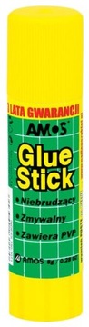 Klej w sztyfcie AMOS GLUE biurowy szkolny 8 g
