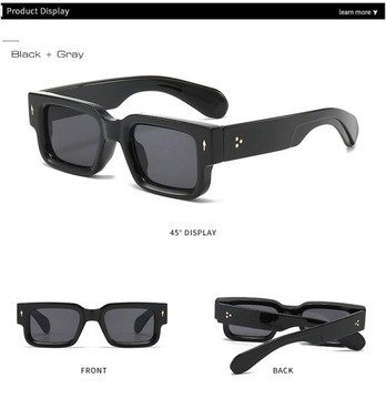 SO&EI новые квадратные женские солнцезащитные очки с винтажными заклепками в тренде Clear Ocean