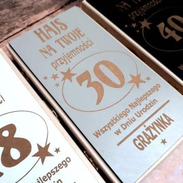 HAJS Шкатулка для дня рождения 18,30,40... Цвета гравировки