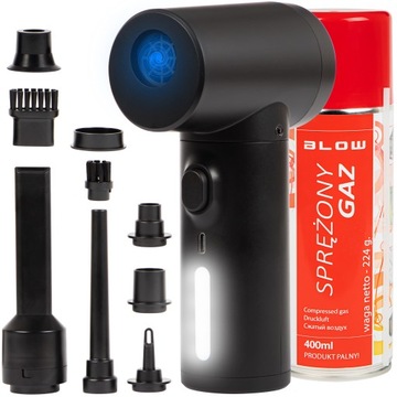 MOCNA DMUCHAWA ELEKTRYCZNA SPRĘŻONE POWIETRZE KOMPRESOR AIR DUSTER ZESTAW