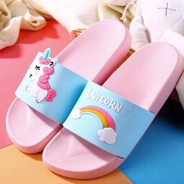 Детские радужные тапочки для мальчиков и девочек, мягкие и удобные, розовые для родителей и детей, 30–31 лет