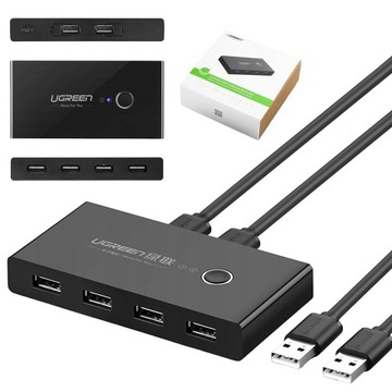 UGREEN SWITCH USB BOX 4xUSB 2.0 HUB PRZEŁĄCZNIK KVM ROZDZIELACZ