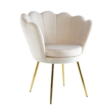 Krzesło Muszelka FR1-FX Fotel velvet (BEŻ)