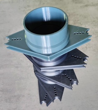 Подводка отопления к палатке 75мм.