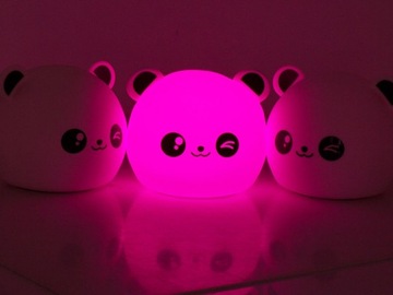 НОЧНИК ДЛЯ ДЕТЕЙ PANDA RGB LED USB ПУЛЬТ ДУ