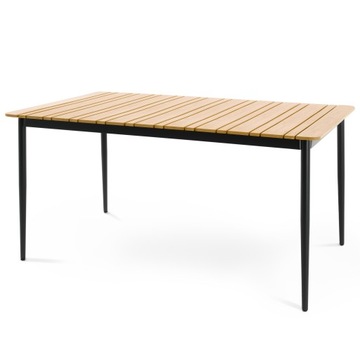 Duży aluminiowy stół ogrodowy 150x90cm na 8os.blat polywood imitacja drewna