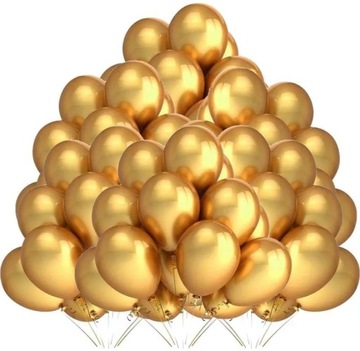 Balony Metaliczne ZŁOTE Party Sylwester Karnawał Urodziny 12 cali 100szt.