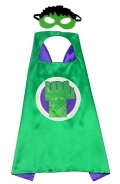 HULK STRÓJ PELERYNA MASKA PRZEBRANIE KOSTIUM