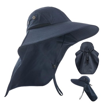ШЛЯПА С СОЛНЦЕМ АНТИУФ-ЗАЩИТА ШЕИ РЕГУЛИРУЕМАЯ ШАПКА ДЛЯ РЫБАЛКИ
