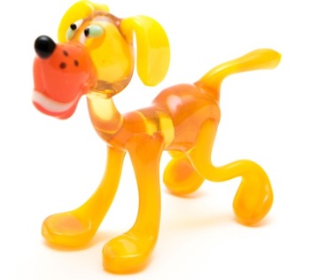 PIESEK Szklana FIGURKA PUPILEK rzeźba Prezent