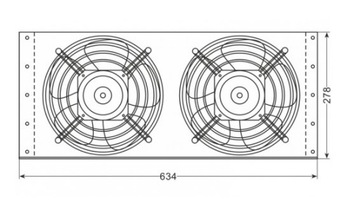 ДВОЙНОЙ ХОЛОДИЛЬНЫЙ КОНДЕНСАТОР, МОЩНОСТЬ 3850ВТ, ОЦИНКОВАННЫЙ
