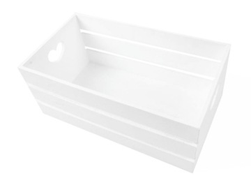 БЕЛАЯ ДЕРЕВЯННАЯ КОРОБКА С ВЫРЕЗОМ СЕРДЦА L