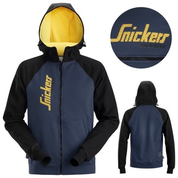 Bluza Z Kapturem Męska Bawełniana CIEPŁA Nadruk Snickers 2888 Granatowy L