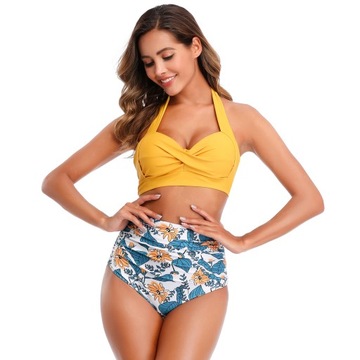 BIKINI STRÓJ KĄPIELOWY WYSOKI KLASYK NA SZYJĘ XXL