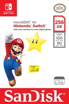Karta SANDISK NINTENDO SWITCH 256GB micro SD Mario