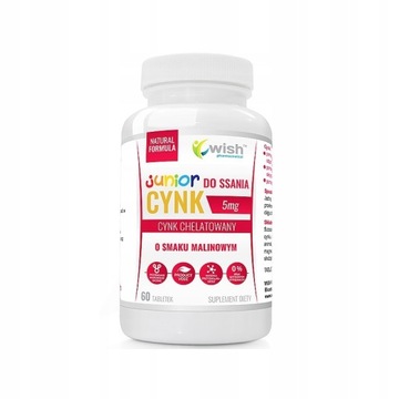 Wish CYNK Junior 5mg 60 Tabletek do Ssania Produkt Vege + GRATIS