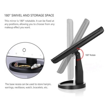 Складное зеркало для макияжа со светодиодной подсветкой 3 складных 1X 2X 3X настольный туалетный столик Mir