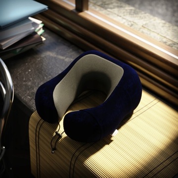 ПОДУШКА ДЛЯ ШЕИ MIOWI TRAVEL, ТЕМНО-СИНЯЯ + РЕМЕШОК