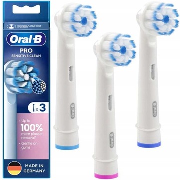 3x KOŃCÓWKA ORAL-B EB60 Sensitive Ultrathin GŁÓWKA