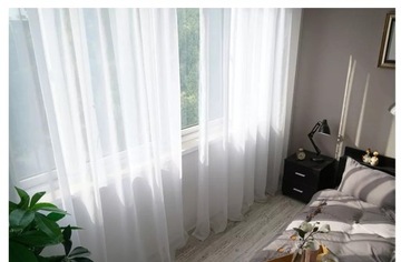 FIRANA WOAL Firanki Woal Tiul 3,0 m BIAŁY na Metry Gładki Tkanina Biała