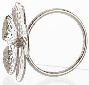 Кольца для салфеток, набор из 4 шт., серебряные цветы, незабудки