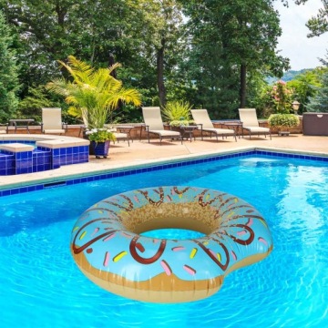 Надувной круг для плавания-пончика синий 107см 100кг BESTWAY 36118