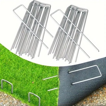 SZPILKI KOTWY KOŁKI DO AGROWŁÓKNINY AGROTKANINY MOCNE OCYNK 15cm 100 SZTUK