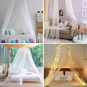 MOSKITIERA NAD ŁÓŻKO BALDACHIM OSŁONA SIATKA OWADY KOMARY BIAŁA XXL