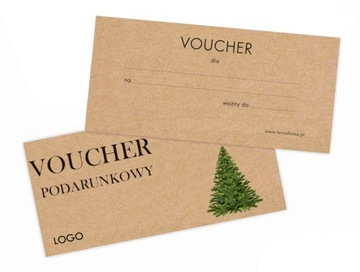 VOUCHER eko karty bony podarunkowe świąteczne x100