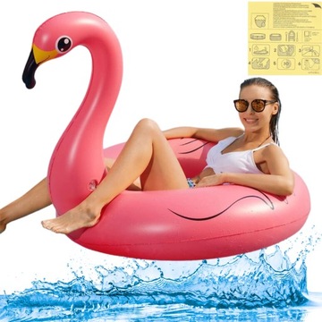 KOŁO KÓŁKO DO PŁYWANIA DMUCHANE DO BASENU FLAMING RATUNKOWE 120CM XL GRATIS