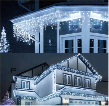 Icicle LAMPS LED 500 ШТОРА Внешнее внутреннее освещение 22,5 м + ВСПЫШКА