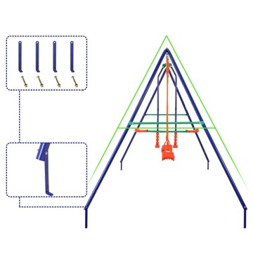 САДОВЫЕ КАЧЕЛИ ДЛЯ ДЕТЕЙ ИГРОВАЯ ПЛОЩАДКА 3 КАЧЕЛИ