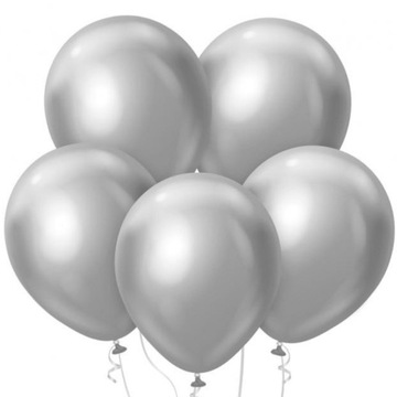 Balony Srebrne Chromowane 30 cm 50 szt.