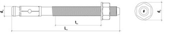 Kotwy do betonu stalowe M10 x 95 mm 50 szt. mechaniczne Klimas LE-ZN