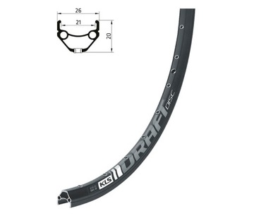 Obręcz KLS DRAFT DSC, 32H, 1 Nit, AV, 27,5