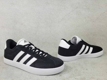 ADIDAS VL COURT 3.0 ID6313 BUTY TRAMPKI TENISÓWKI SAMBA SKÓRZANE CZARNE