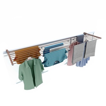 Składana Suszarka Balkonowa, na Balustradę, Foxydry Duo 202 cm, brązowa