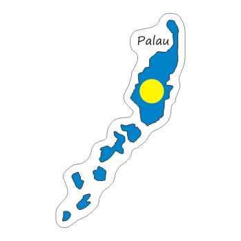 Naklejka PALAU na Walizkę Auto Moto Flaga