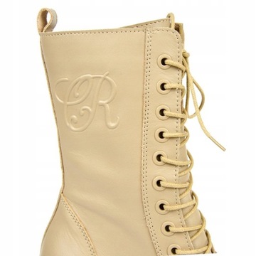 CARINII B8611 БОТИНКИ КОЖАНЫЕ БЕЖЕВЫЕ 40