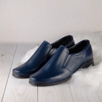 Туфли для причастия для мальчиков, темно-синие KBC-016 - 35