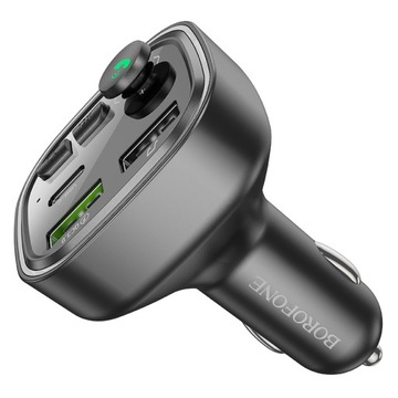 Borofone Transmiter FM BC48 Broad MP3 Bluetooth 2xUSB+Typ C QC3.0 18W czarn