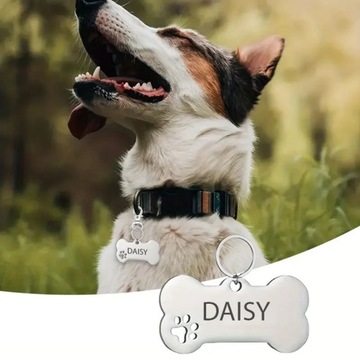 ADRESÓWKA ZAWIESZKA DLA PSA KOTA IDENTYFIKATOR Z GRAWER BLASZKA IMIENNIK