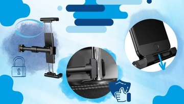 ДЕРЖАТЕЛЬ ПЛАНШЕТА для АВТОМОБИЛЯ Подголовник для планшета АВТОМОБИЛЬНЫЙ ТЕЛЕФОН 4.7 - 13