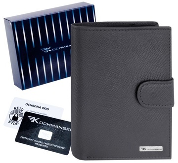 KOCHMANSKI skórzany portfel męski PREMIUM saffiano RFID