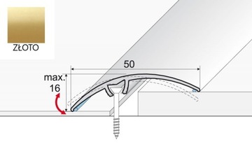 Listwa progowa 50mm a65 EFFECTOR Złoto 93cm