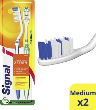 SIGNAL Antiplaque Toothbrush Medium Hard 2 pcs