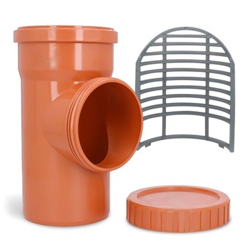 5x очиститель РЕВИЗИЯ ЖЕЛОБА Водосточная труба 110 ФИЛЬТ Оранжевый отстойник